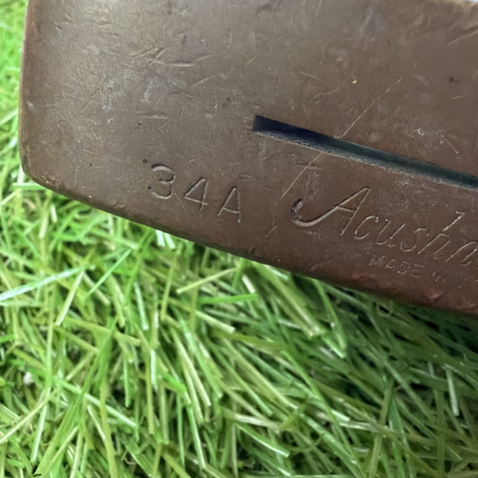 Vintage Acushnet Bullseye 34A Wide Flange Offset Putter RH 35"