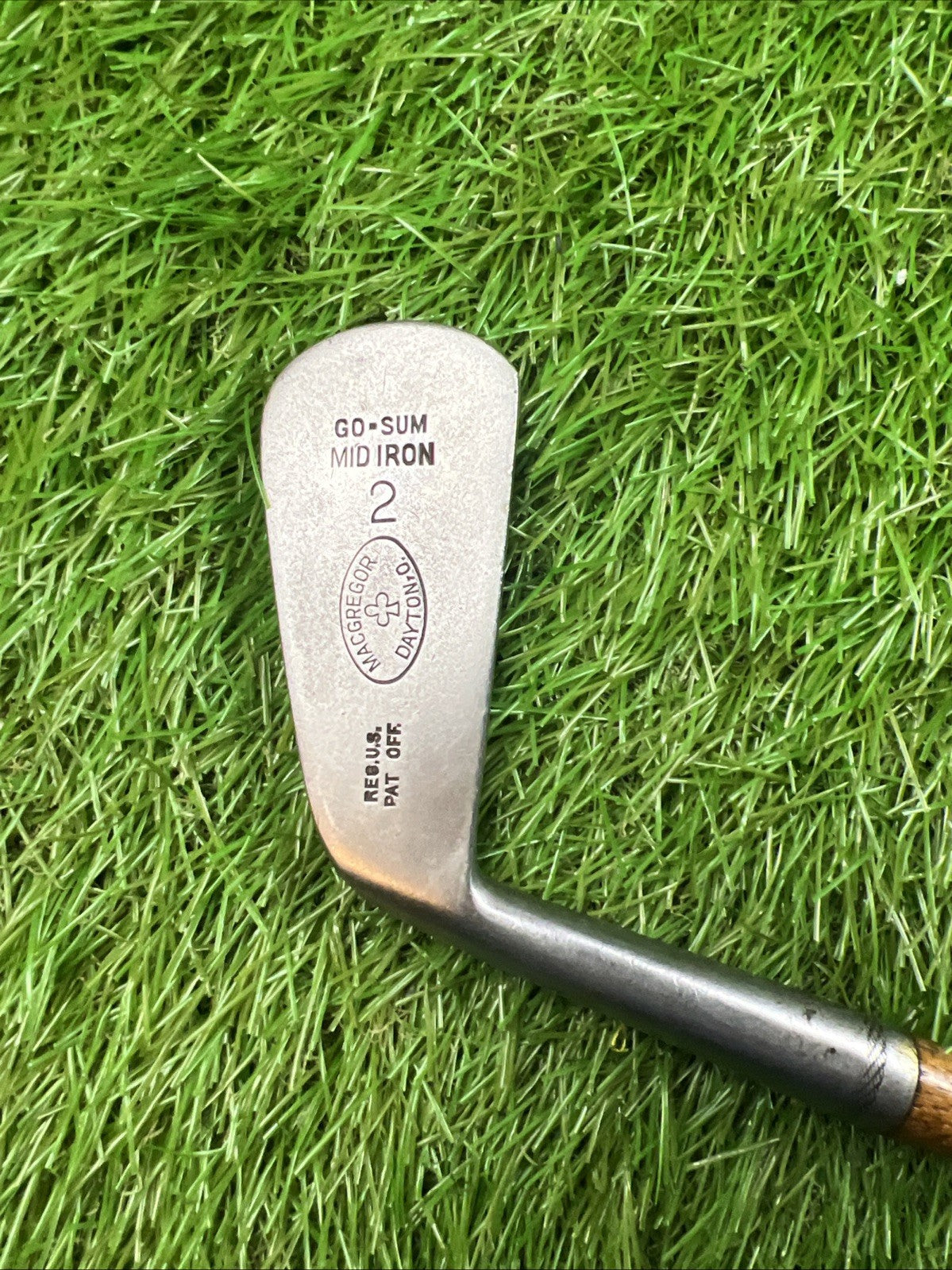 Rare Antique 1915 (ca.) Go-Sum Hickory Shaft 2 Iron LH Original Grip- Pristine