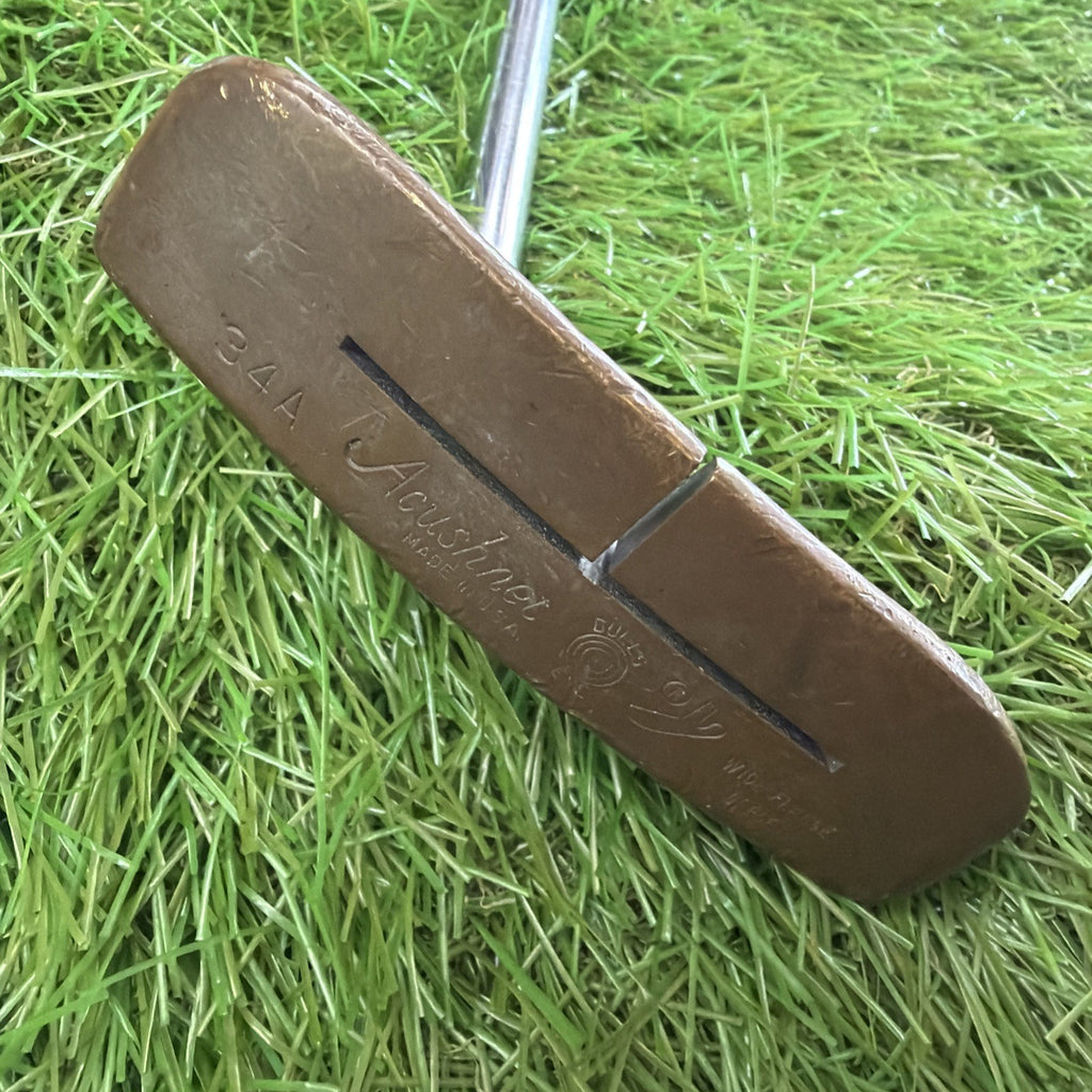 Vintage Acushnet Bullseye 34A Wide Flange Offset Putter RH 35"