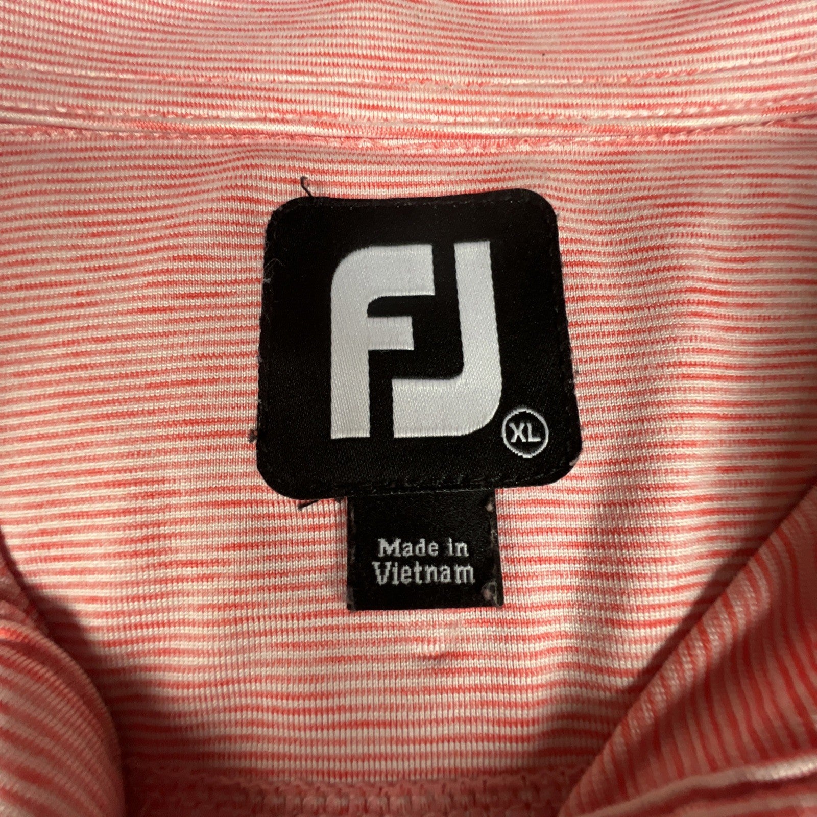 FootJoy Golf Polo XL Pink/White Stripped Pattern