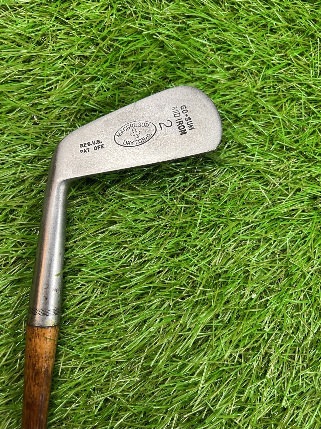 Rare Antique 1915 (ca.) Go-Sum Hickory Shaft 2 Iron LH Original Grip- Pristine