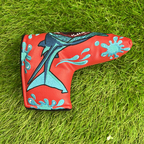 2021Sugar Skull Golf Red Shark Week Blade Putter Headcover Magnetic Closure